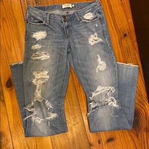 Abercrombie heavy distressed jeans